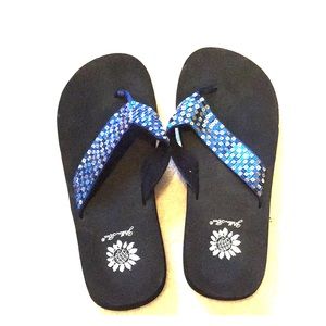 Yellow Box flip flops